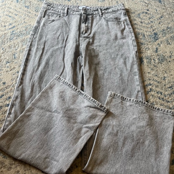 Ashley Manson bow pocket wide leg jeans gray size 7/28 - Picture 2 of 5